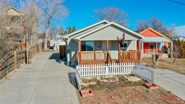 bungalow featuring covered porch