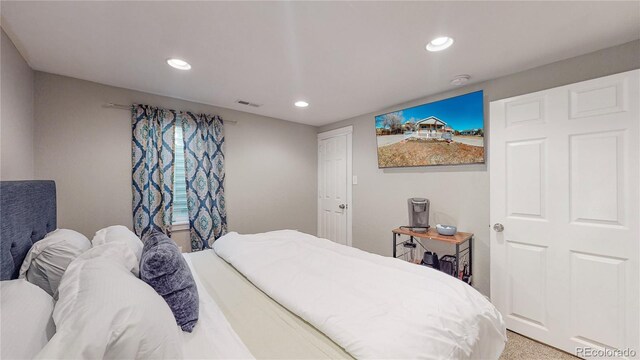 bedroom with carpet floors