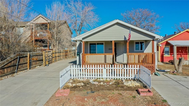 bungalow featuring covered porch