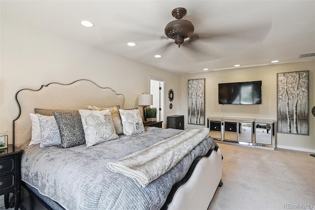 5475 S Laredo St, Centennial, CO 80015 - bedroom with carpet, recessed lighting, and a ceiling fan
