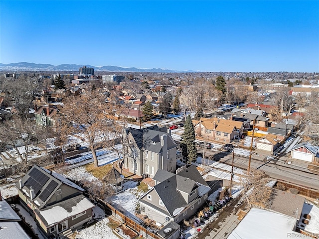 aerial view featuring a mountain view