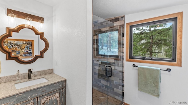 3763 County Road 43, Bailey, CO 80421 - bathroom featuring vanity and a stall shower