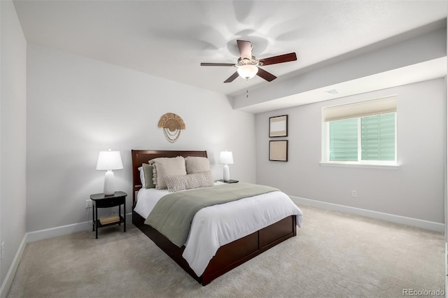 7202 S Valleyhead Ct, Aurora, CO 80016 - bedroom featuring baseboards, light colored carpet, and a ceiling fan