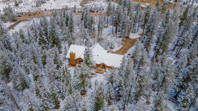 view of snowy aerial view