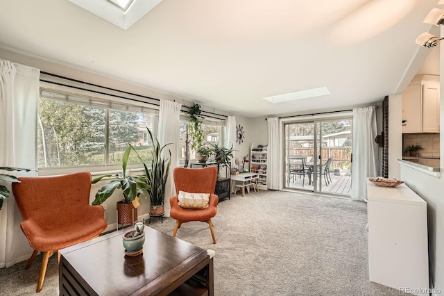 1465 S Urban Way, Lakewood, CO 80228 - living area with a skylight, plenty of natural light, and carpet