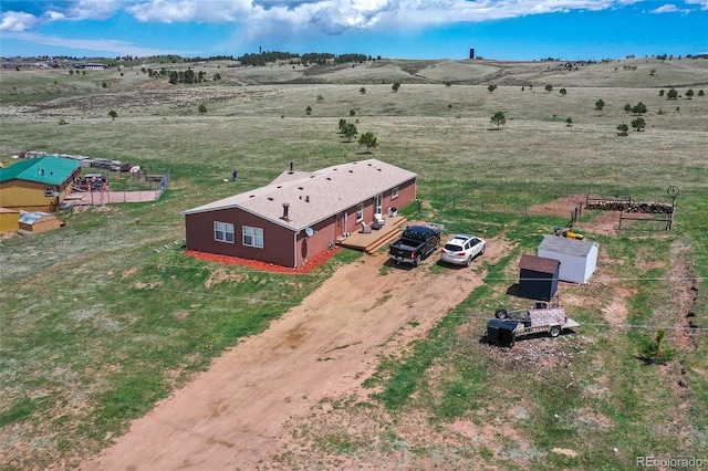 drone / aerial view featuring a rural view