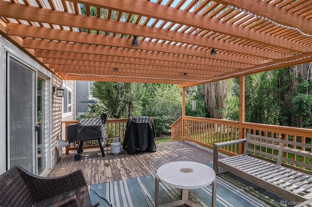 1201 102nd Ave, Greeley, CO 80634 - wooden terrace featuring a pergola and a grill