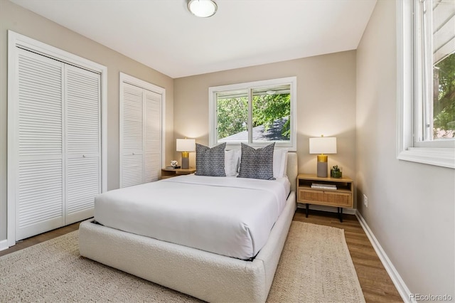 1895 S Emerson St, Denver, CO 80210 - bedroom featuring multiple closets and wood finished floors