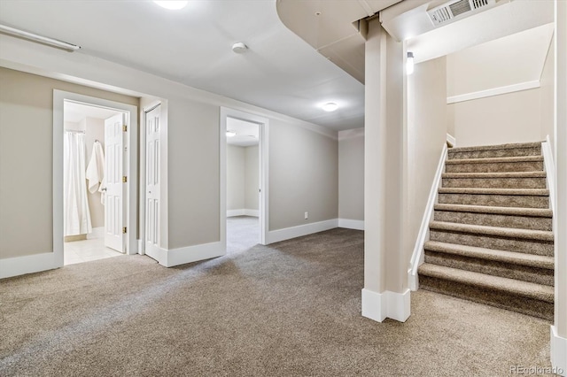1895 S Emerson St, Denver, CO 80210 - finished below grade area with carpet and stairway