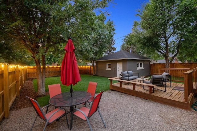 1895 S Emerson St, Denver, CO 80210 - fenced backyard with a deck and outdoor dining area