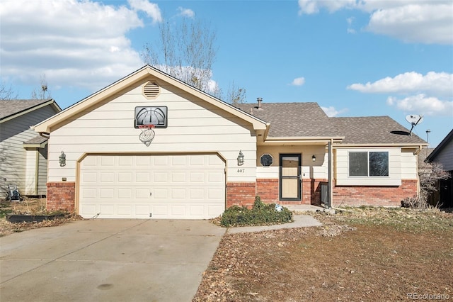 ranch-style home with a garage