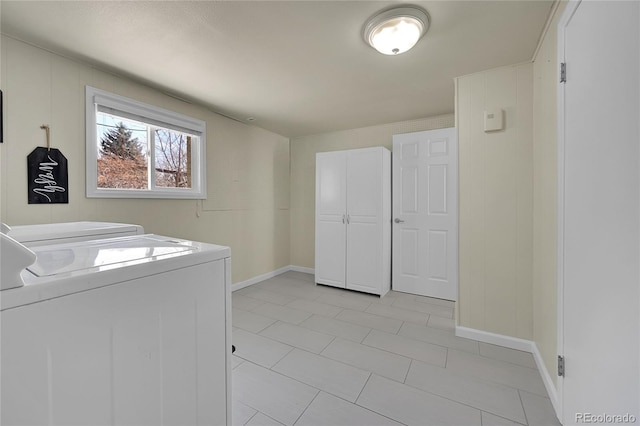 7240 S Cherry Dr, Centennial, CO 80122 - laundry area featuring baseboards, cabinet space, and washer and dryer