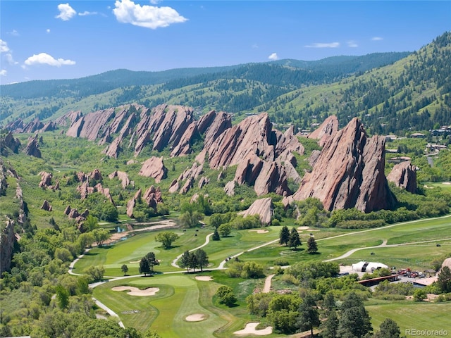 6980 Fargo Trl, Littleton, CO 80125 - mountain view featuring a local golf course and a forest