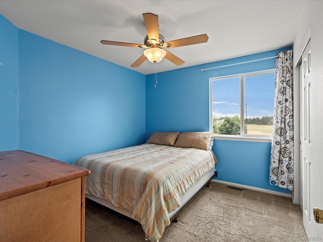 386 Monte Vista St, Brighton, CO 80601 - carpeted bedroom with baseboards and a ceiling fan
