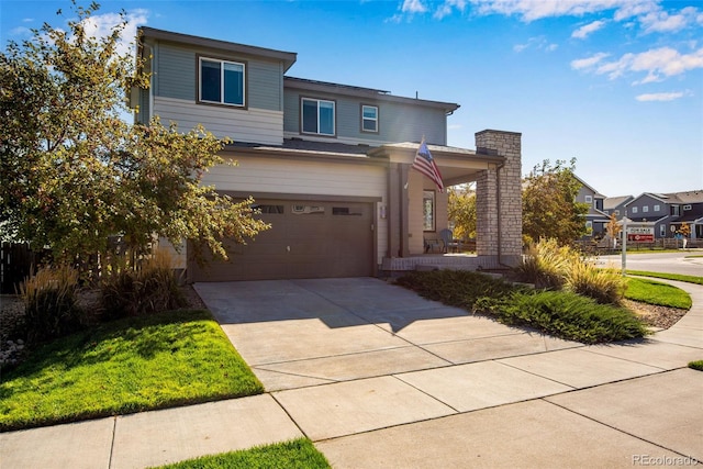 view of front of home with a garage