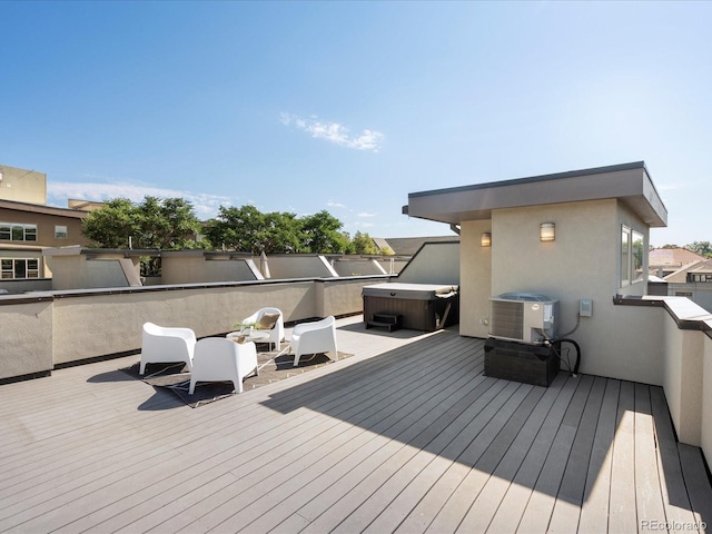 1819 Gaylord St, Denver, CO 80206 - wooden deck with a hot tub