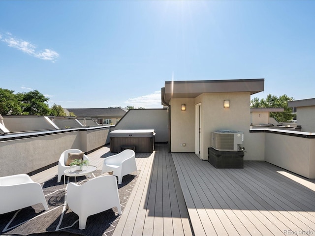 1819 Gaylord St, Denver, CO 80206 - wooden terrace with a hot tub