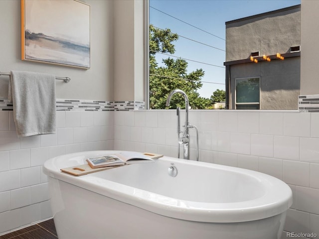 1819 Gaylord St, Denver, CO 80206 - full bath featuring tile walls and a freestanding bath