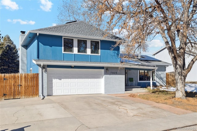 front facade with a garage