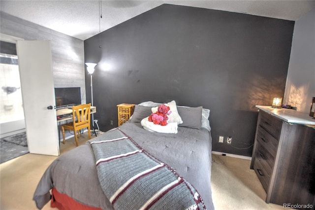 3643 Queen Anne Way, Colorado Springs, CO 80917 - bedroom featuring lofted ceiling and light colored carpet