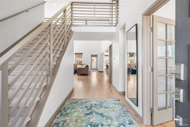 4966 Knox Ct, Denver, CO 80221 - foyer entrance with wood finished floors and a towering ceiling