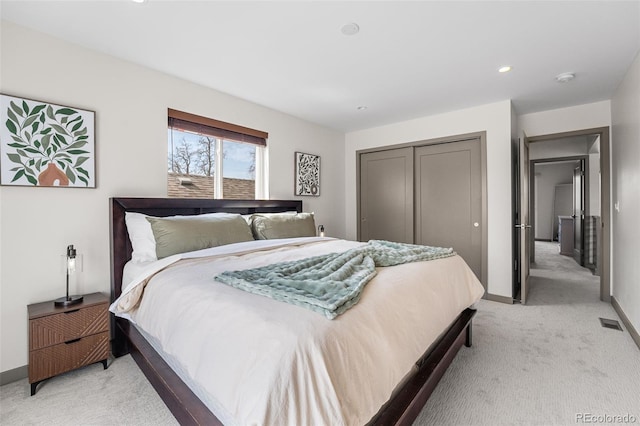 4966 Knox Ct, Denver, CO 80221 - bedroom with light carpet, a closet, and recessed lighting