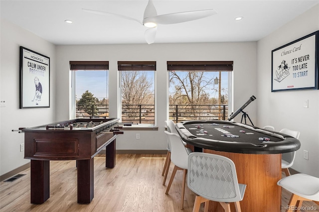 4966 Knox Ct, Denver, CO 80221 - recreation room with light wood finished floors and recessed lighting