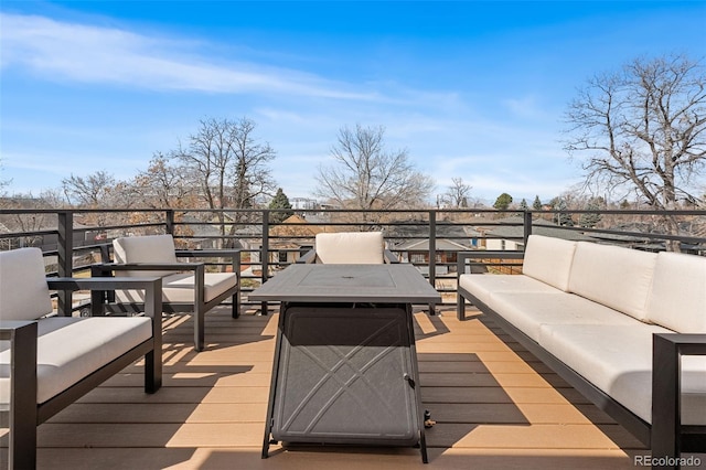 4966 Knox Ct, Denver, CO 80221 - wooden terrace with an outdoor hangout area
