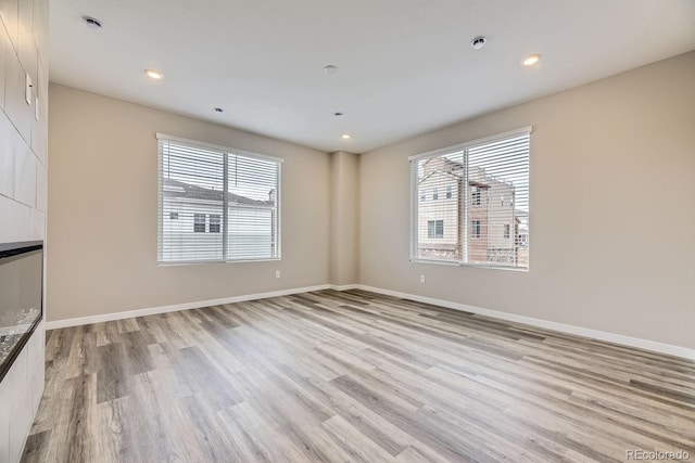 empty room featuring light hardwood / wood-style floors