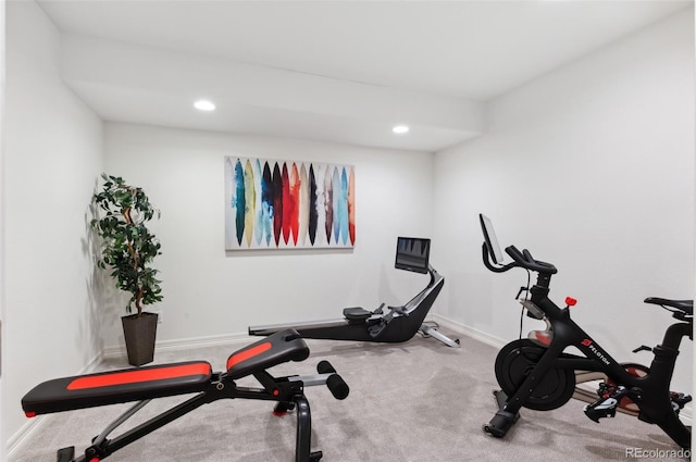 10546 Sundial Rim Rd, Highlands Ranch, CO 80126 - exercise area featuring baseboards, carpet floors, and recessed lighting