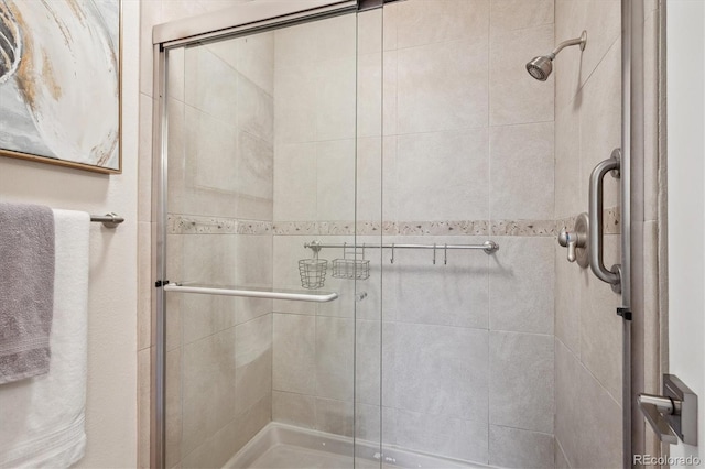 bathroom featuring walk in shower