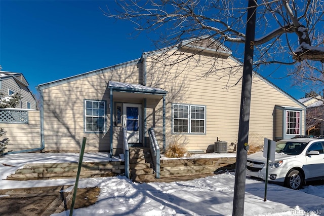 view of front of home with central AC unit