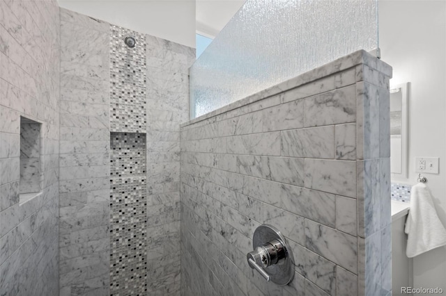 room details with a tile shower