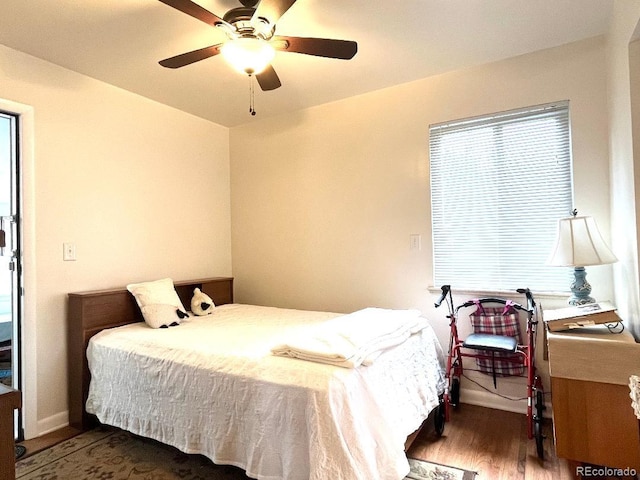 2285 S Knox Ct, Denver, CO 80219 - bedroom with wood finished floors, multiple windows, and a ceiling fan