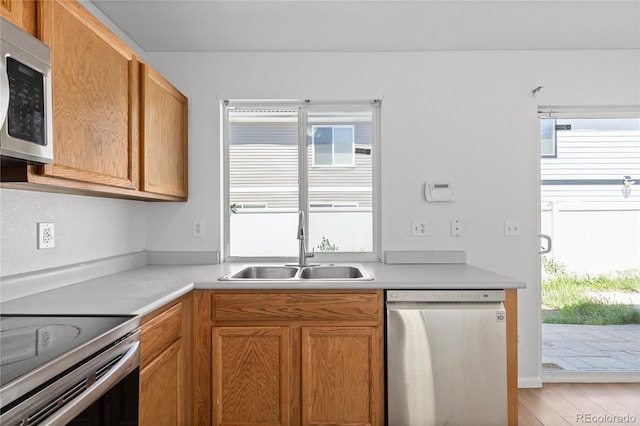 19817 E 47th Pl, Denver, CO 80249 - kitchen with stainless steel appliances, a sink, healthy amount of natural light, and light countertops