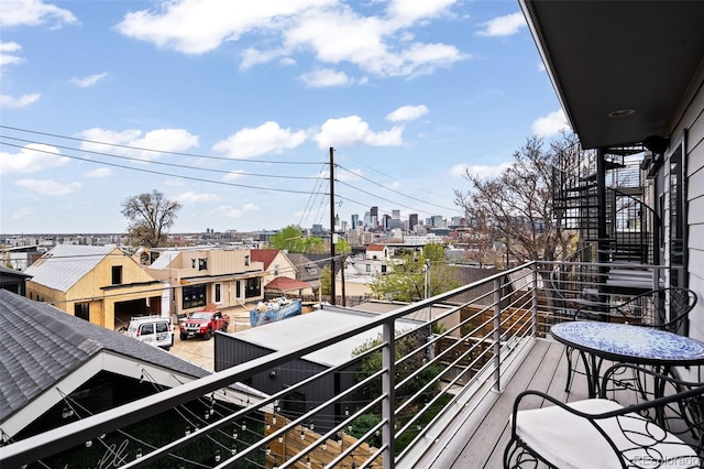 balcony with a view of city