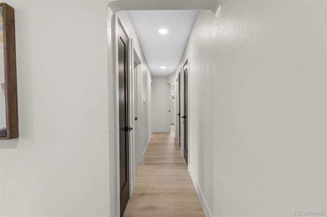 4580 Garland St, Wheat Ridge, CO 80033 - corridor featuring recessed lighting, light wood-type flooring, and baseboards