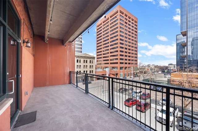 balcony featuring a city view