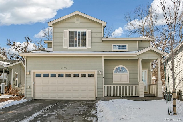 view of front of home with a garage