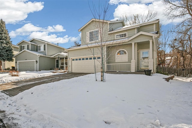 front of property featuring a garage