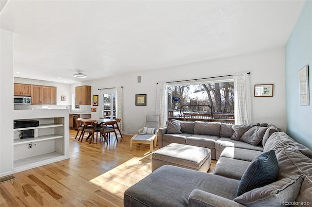 living room featuring light hardwood / wood-style floors