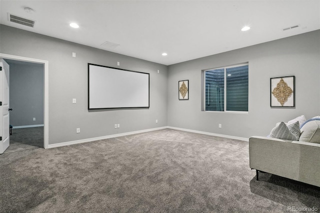 9632 Emerald Vista Dr, Peyton, CO 80831 - home theater room with carpet and recessed lighting