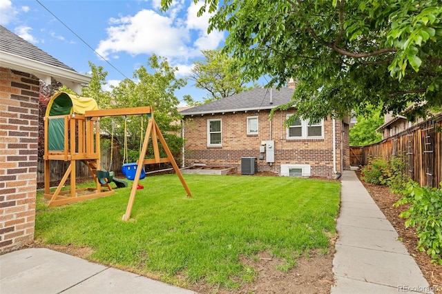 3334 W 37th Ave, Denver, CO 80211 - view of yard featuring a playground and cooling unit