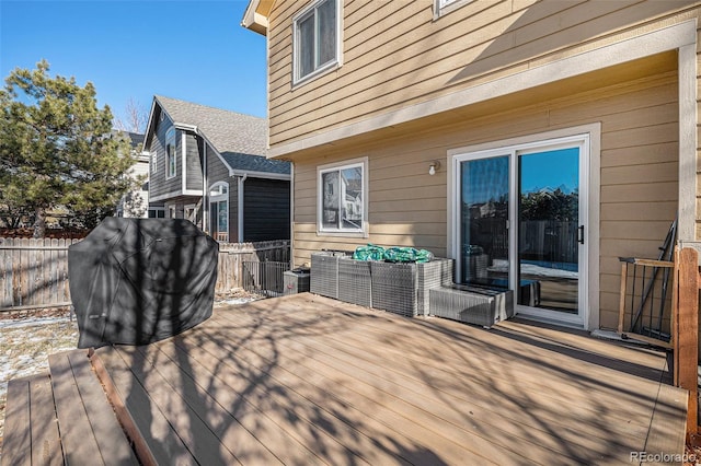 deck featuring an outdoor hangout area