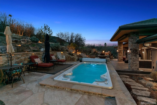 pool with a patio area