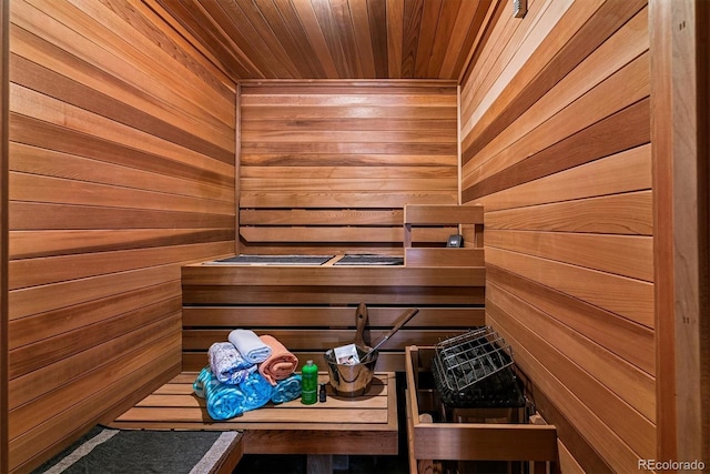 view of sauna
