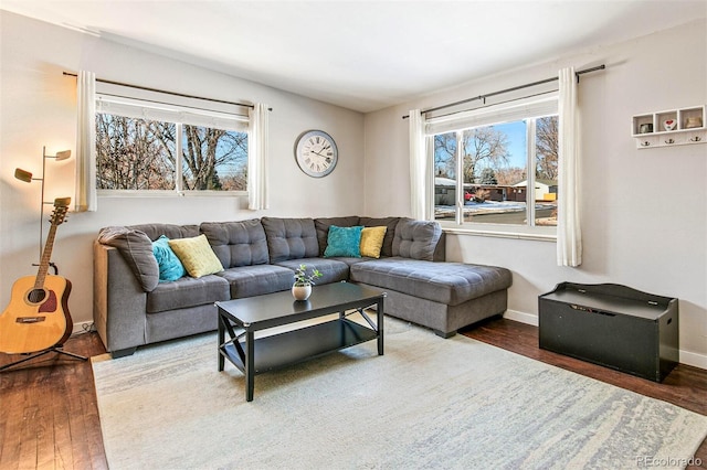 living room featuring hardwood / wood-style flooring