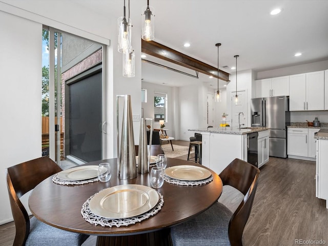 11719 W 45th Pl, Wheat Ridge, CO 80033 - dining area featuring recessed lighting and dark wood-style flooring