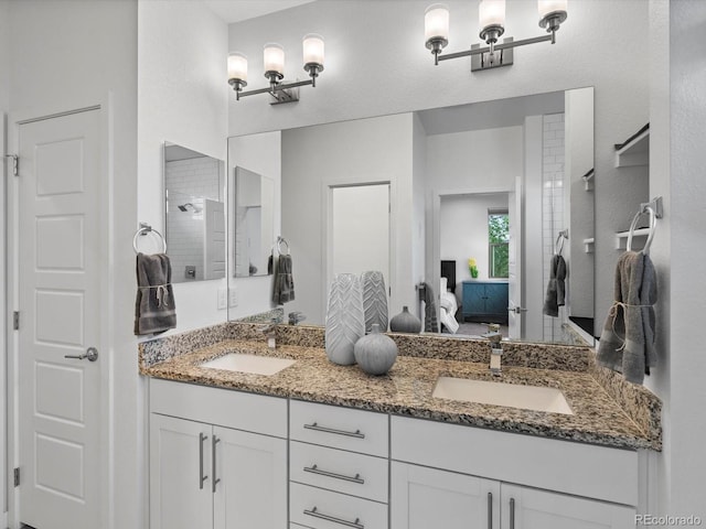 11719 W 45th Pl, Wheat Ridge, CO 80033 - ensuite bathroom with double vanity and tiled shower