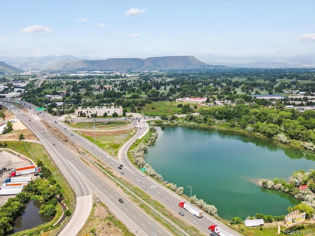 11719 W 45th Pl, Wheat Ridge, CO 80033 - aerial view of a major roadway and a water and mountain view
